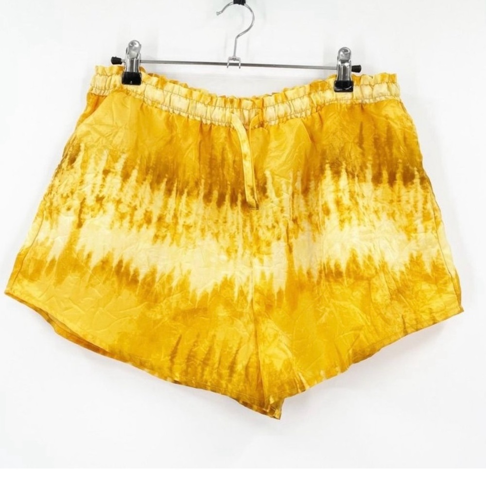 House Of Harlow Revolve Shorts Women’s Small Yellow Gold Satin Pull On Pockets